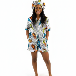 Colorful white Print Shorts Pajama