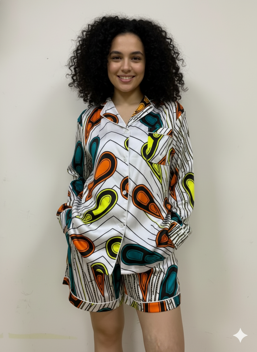 Colorful white Print Shorts Pajama - Image 4