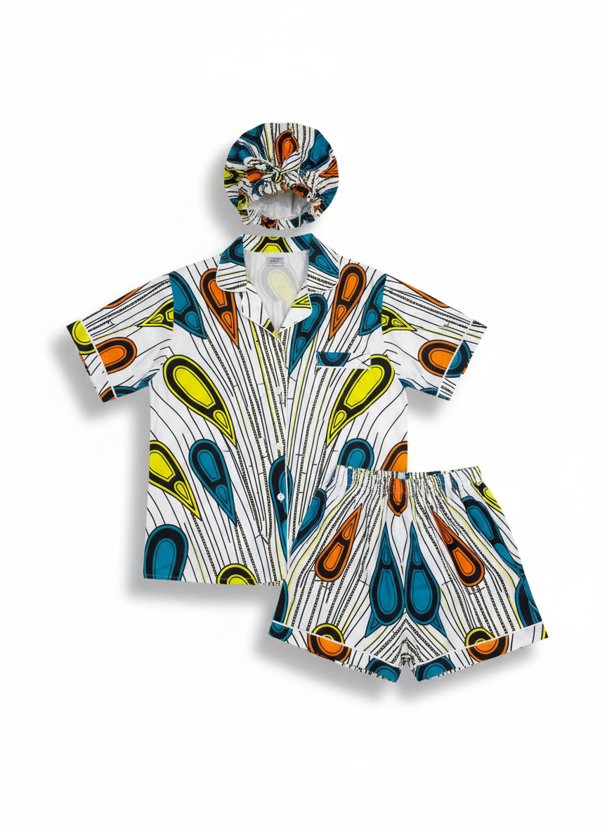 Colorful white Print Shorts Pajama - Image 3