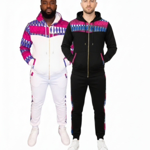 The Pink/Blue African Print Tracksuit